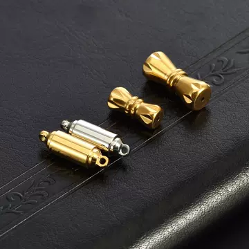 Simple high-level magnetic buckle bracelet necklace accessories titanium steel hardware buckle cylindrical bow tie 18K gold plating