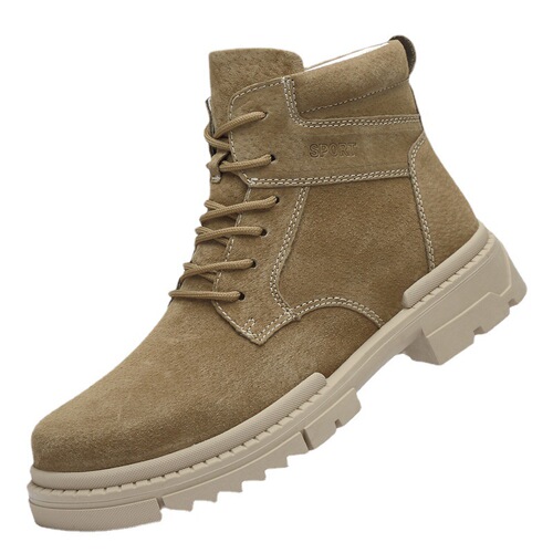 Autumn and winter invisible inner heightening 8CM outdoor high-top Martin boots work boots short boots snow boots men's shoes casual men