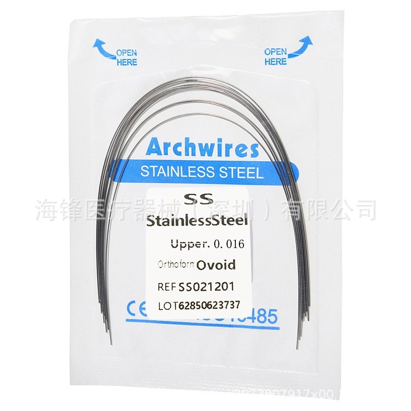 Ortodoncia dental Alambre de arco de acero inoxidable Alambre redondo súper elástico Alambre cuadrado Alambre preformado Alambre de ortodoncia Ovalos 10 paquetes