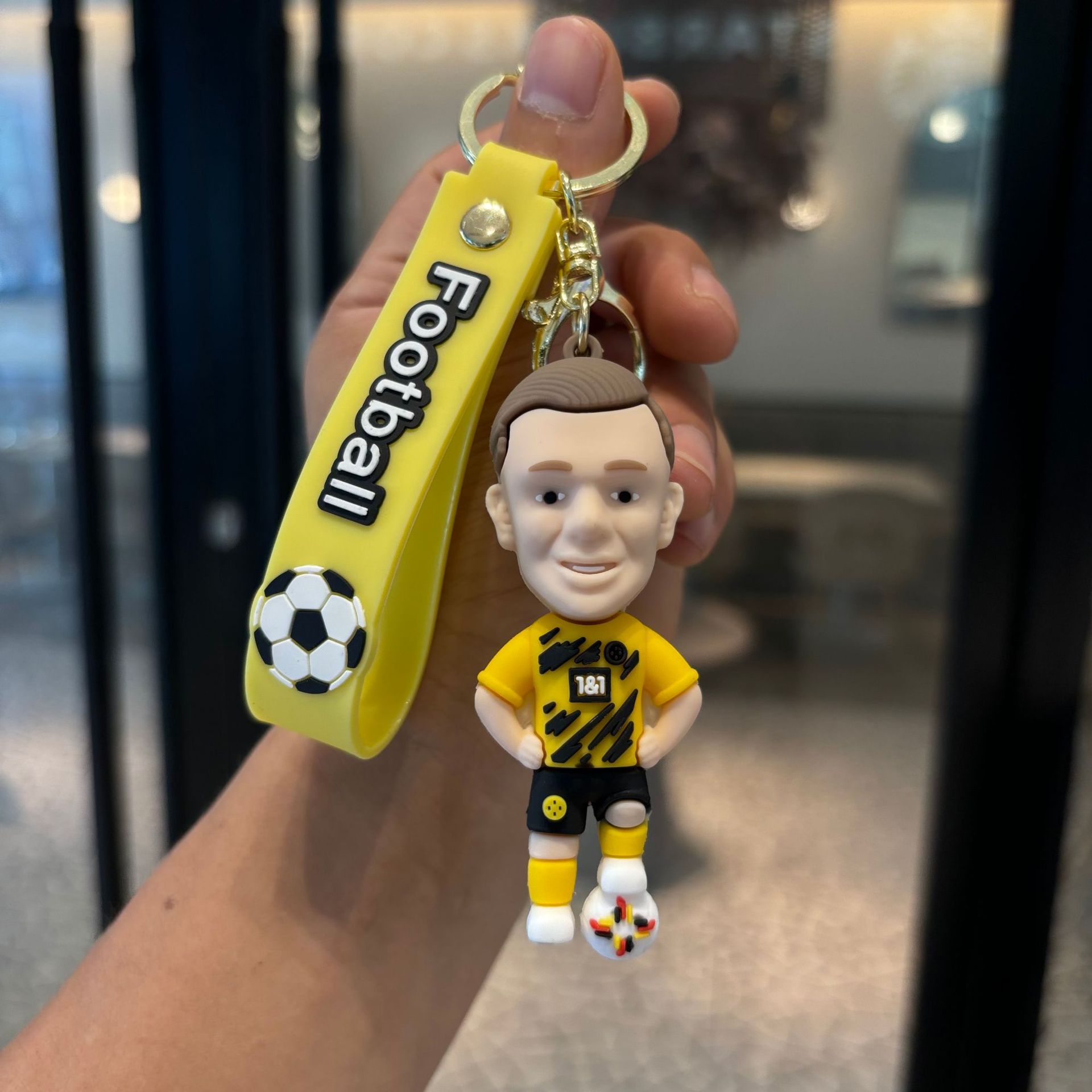 Estrella de fútbol de dibujos animados transfronterizos Mbappe Messi Holland muñeca Ronaldo llavero colgante bolso llavero