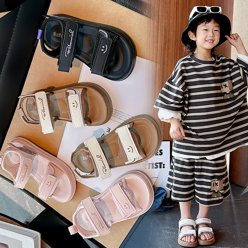 Пляжная обувь для мальчиков на пляже весной 2025 года новый стиль для детей маленьких и средних лет моды босоножки с открытым носком обувь для девочек