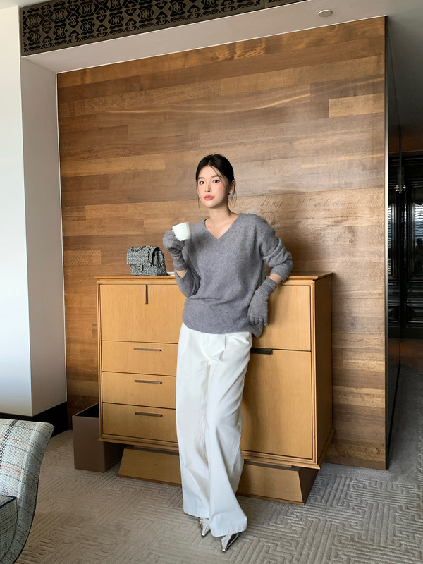 趋梦DT ETOLIE梨形身材百搭白色加绒牛仔裤女秋冬休闲显瘦阔腿裤|undefined