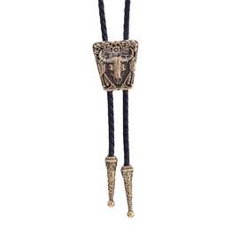 跨境 动物项坠唐草花纹牛头波洛领带 美国西部牛仔bolo tie 领绳