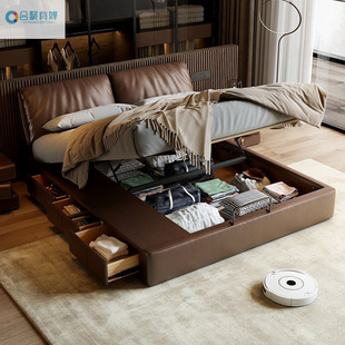 Light Luxury Elephant Ear Fabric Bed, Cream Style Master Bedroom, Simple Modern Double Bed, Nordic Modern Style Internet Celebrity Soft Bed