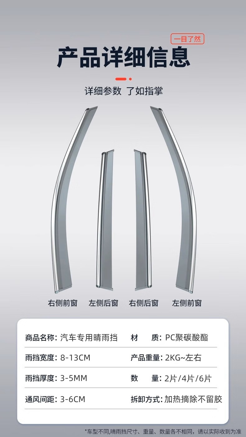 Suitable for 22 models of Dongfeng Fengshen Haoji, rain guards, car window rain shields, cross-border export and dropshipping