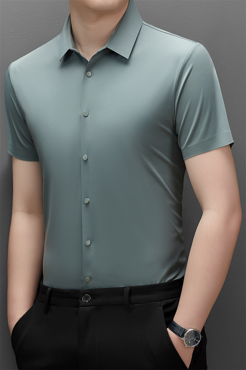 Fábrica personalizada polo primavera-verano 2024 estilo de Hong Kong ropa de trabajo de viaje de negocios sin escaldar elástico respirante mangas cortas