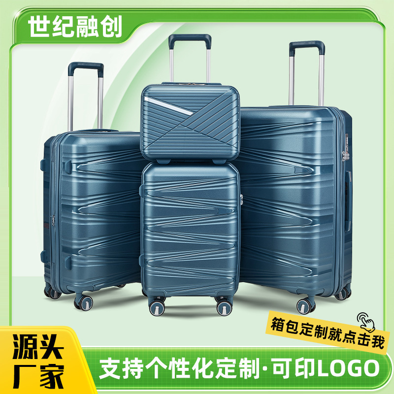 New Export Suit Pp Trolley Case Hard Shell Suitcase Four-Piece Set Student Large Capacity Suitcase Manufacturer Customized
