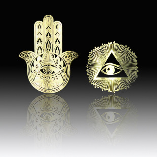 Gold Silver Hand of Fatima gold foil metal mobile phone stickers computer stickers suitable for all kinds of electrical packaging boxes