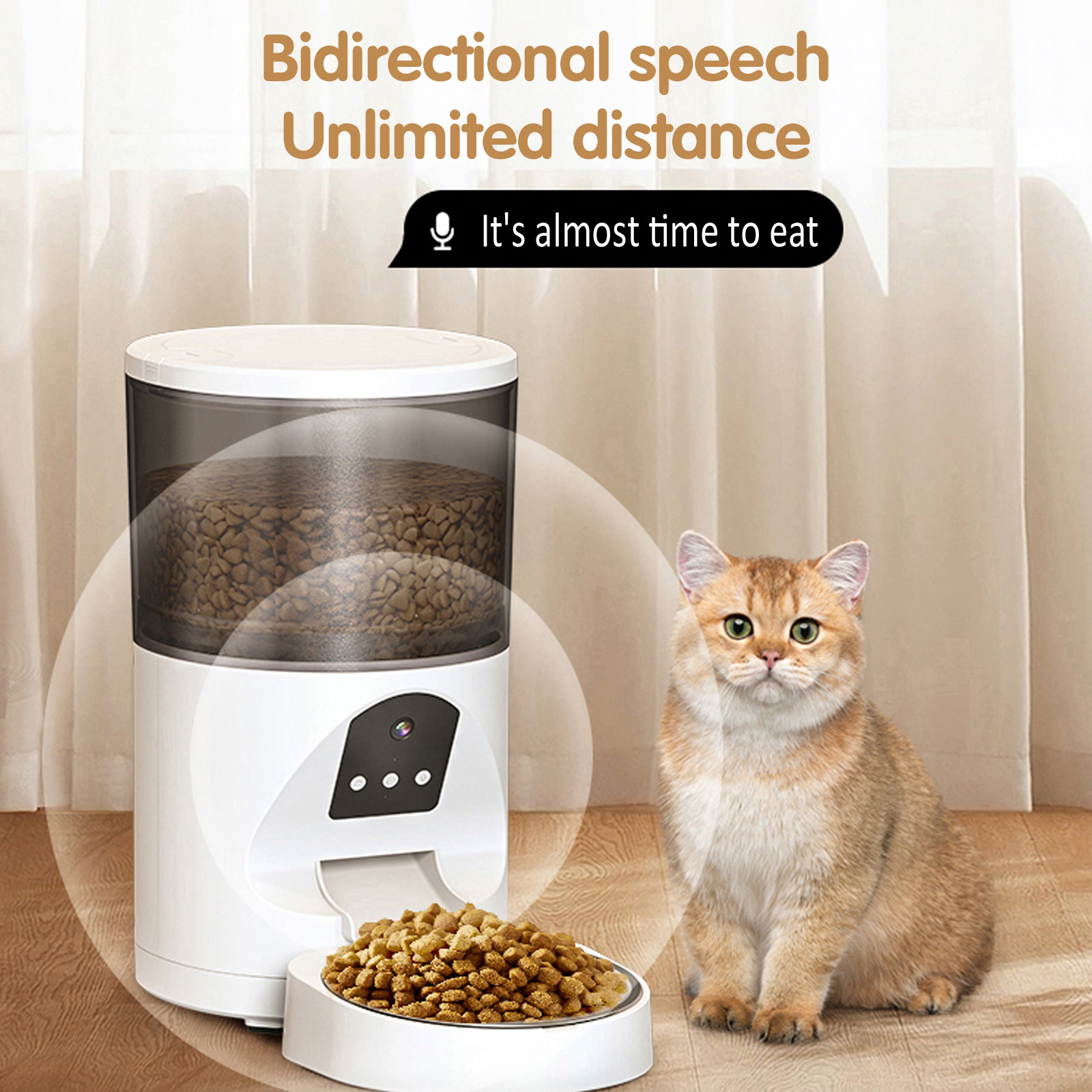 Comedero Inteligente para Mascotas con Cámara de Alta Definición, Lente Gran Angular, Protección de Privacidad, Comedero Automático de Venta Caliente de Fábrica