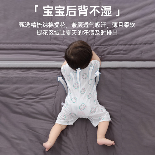 Baby one-piece summer sleepwear, thin style, for boys and girls, pure cotton short-sleeved pajamas, newborn children's summer clothing
