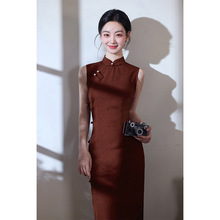 2025新款春夏改良旗袍提花棉麻复古清冷感气质日常连衣裙单层