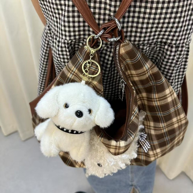 かわいい子犬のペンダント、ぬいぐるみ、テディベア人形、バッグの飾り、キーホルダー、人形アクセサリー、漫画|undefined