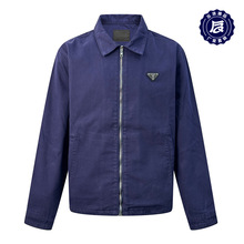 24广州金宝普家三角标做旧牛仔夹克外套宽松男女简约复古休闲上衣