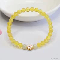Xinyu натуральный русский материал янтарный шампиньон, медовый воск и браслет из нефритовых шариков, ювелирные изделия оптом HP4101003