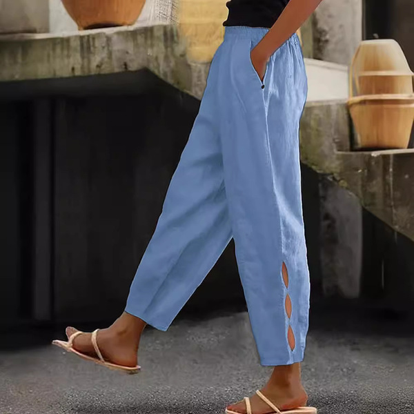 autumn solid color trousers for leisure