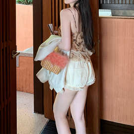 如意慢慢喜欢意式油画裹胸吊带花边复古碎花吊带背心性感女孩抹胸
