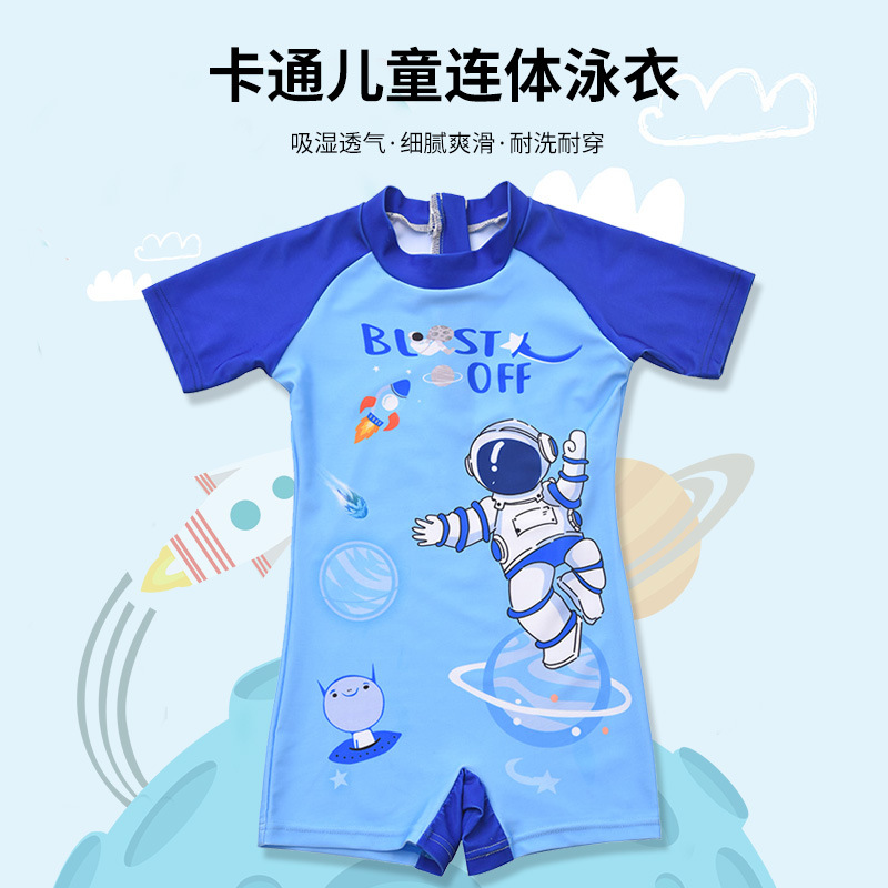 Traje de baño para niños en stock invierno Niño de una pieza nuevo de dibujos animados 4-11 Años de Edad medio y grandes niños estudiante niño traje de baño