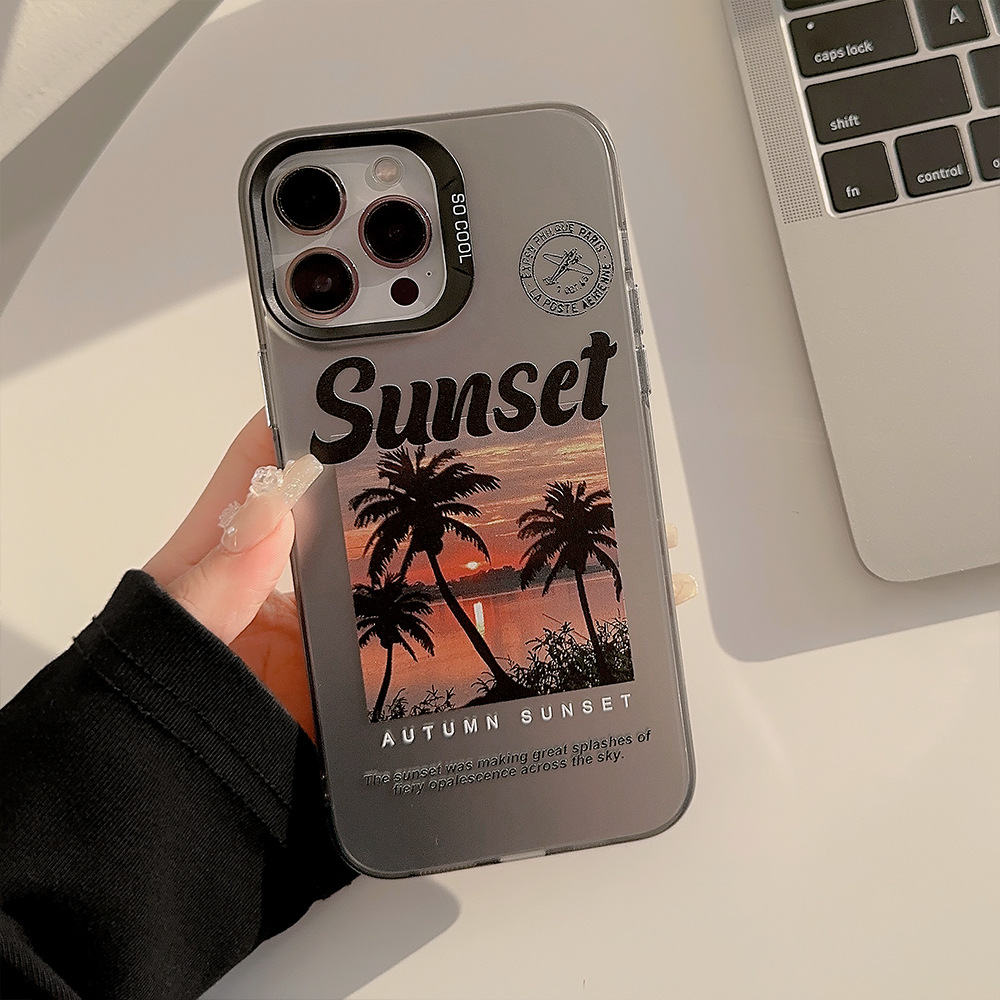 Custodia protettiva per apple iphone con design tramonto tropicale_voghion.com
