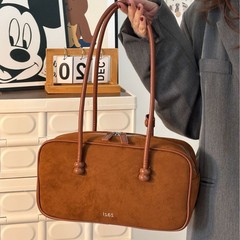 秋冬の新型バッグ女性スエードのボストンバッグ