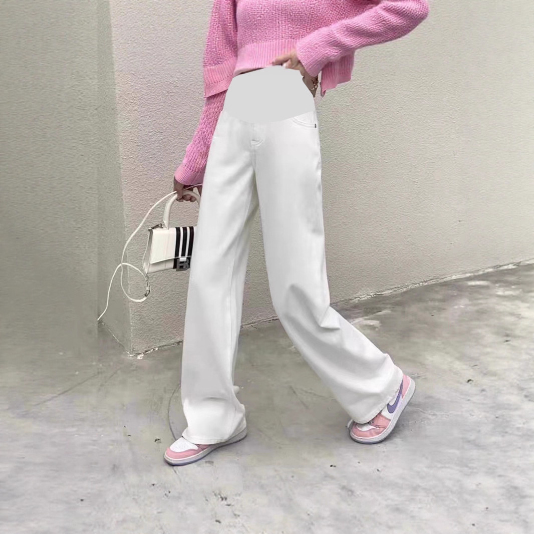 韵十八春秋季新孕妇牛仔裤时尚拖地裤外穿托腹裤子时尚孕妇装8225