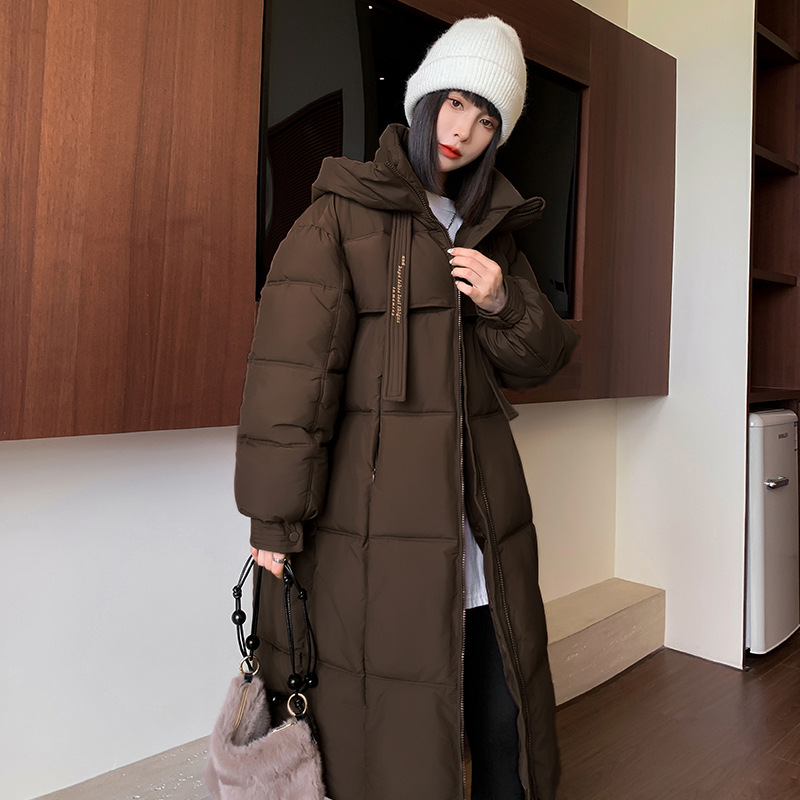 Women's Clothing Women's Thick Down Cotton Coat Long Overcoat Korean Loose Puffer Jacket Winter Warm Hooded Parka With Detachable Hood​_ecoleips.com