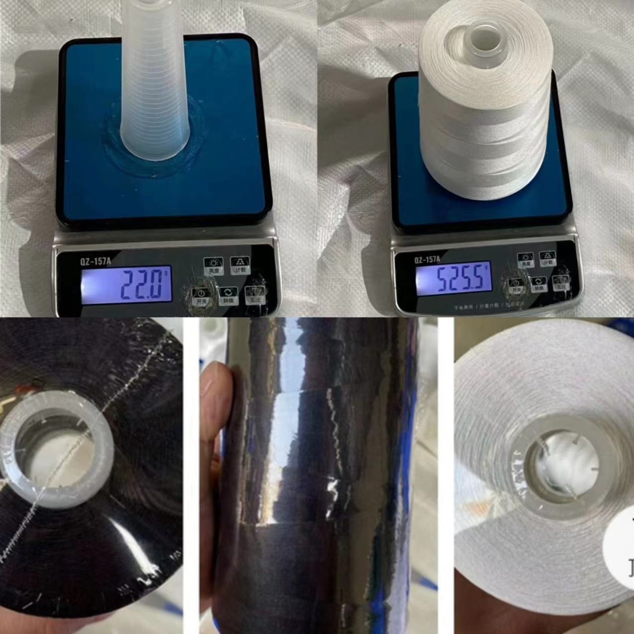 Blanco y negro 500 gramos un jin 402 fábrica de hilo de coser de alta velocidad venta directa 10 mil metros de hilo de máquina de coser sin junta de tamaño no