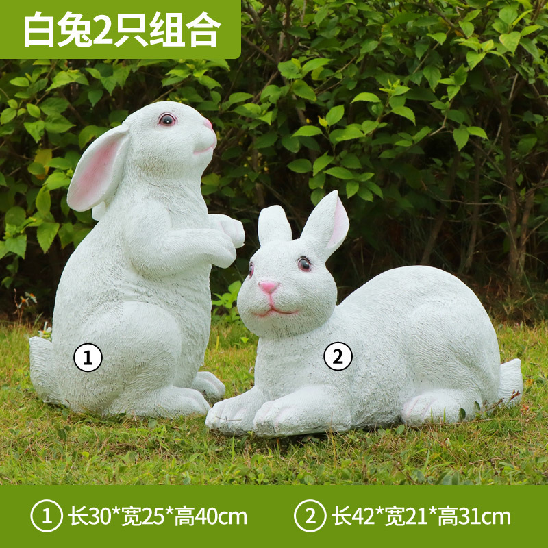Parque Bosque Simulación Mushroom Escultura Decoración de jardín Patio Decoración de conejo Césped FRP Animales Escenografía