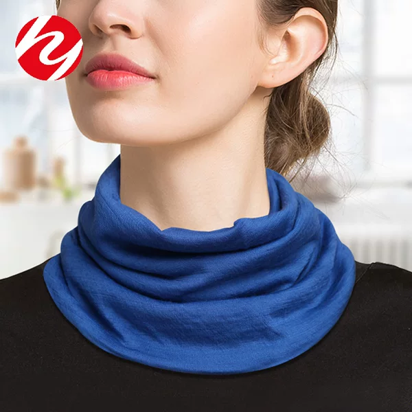Huaye 100% Wool Warm Pullover Neck Scarf for Women, Solid Color Scarf, Double-Layer Autumn and Winter Versatile Neck Protector, Small Scarf