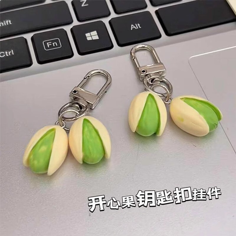 クリエイティブピスタチオキーホルダーパーソナライズバッグペンダントバックパックペンダント装身具模擬食品キーホルダーペンダント|undefined