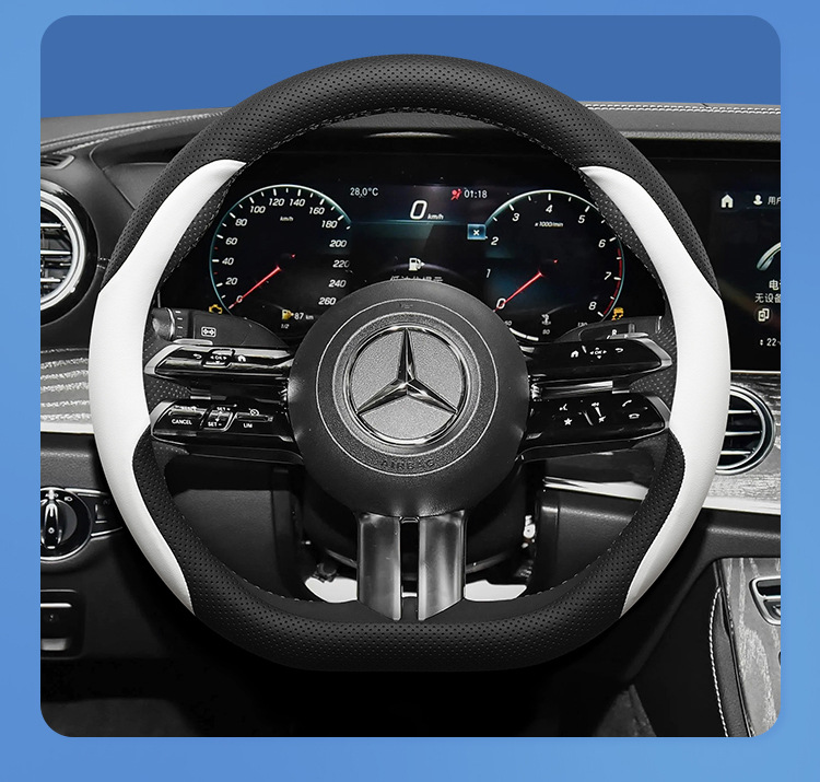 For Mercedes-Benz C200L C260L A200L GLC260L 300L E300 steering wheel cover leather ultra-thin