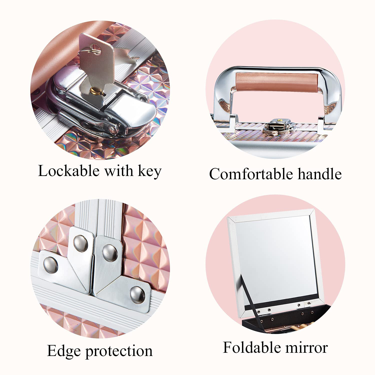 Maletín de Maquillaje Doble Capa Grande de Aleación de Aluminio e Impermeable para Cosméticos image 3