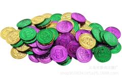 現物mardi grasカーニバルコインメッキ三色金貨整袋祝日パーティー用品