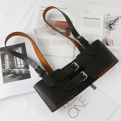 Street photography fashion ladies girdle s punk style wide suspenders versatile fashion shoulder straps European and American waist belt