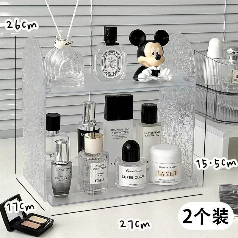 中古风桌面化妆品置物架梳妆台侧边多层护肤品眼影口红香水收纳架|undefined