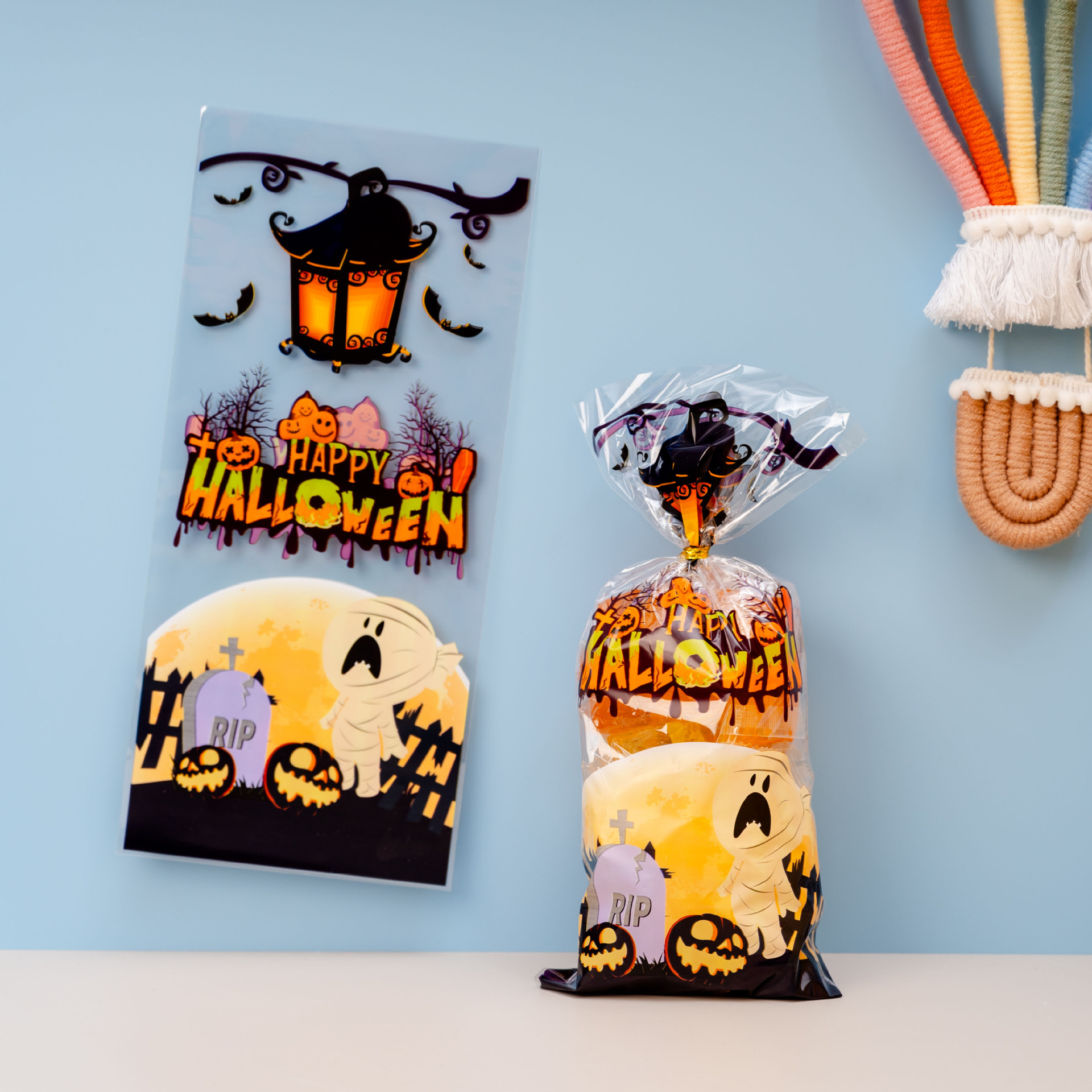 跨境批发彩印万圣节风格opp袋糖果袋饼干包装袋厂家现货直发