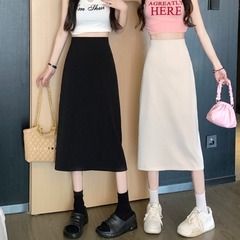 フレンチスーツのスカートの子供の夏の高腰の垂れ下がった感じはやせています。
