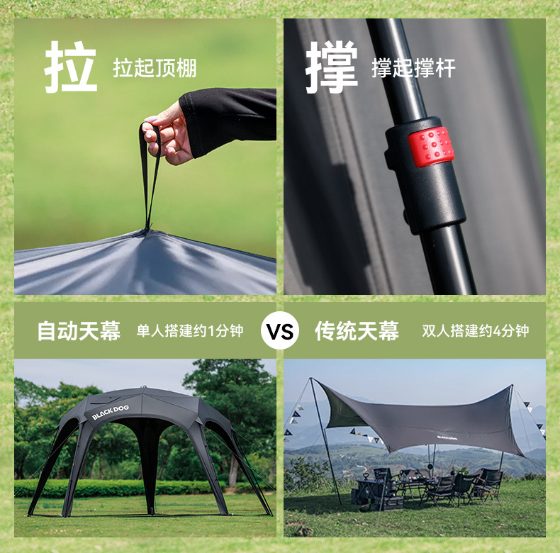 Blackdog Outdoor Pentagonal Quick-Open Canopy Outdoor Tent Camping Sunshade for Lazy People
