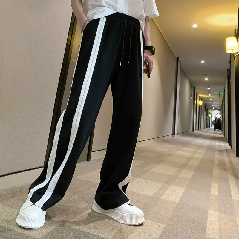 Летние тонкие casual брюки, корейский стиль, свободный прямой посадка