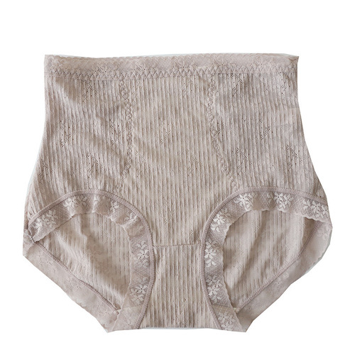Independent bag] Autumn and winter new internet celebrity model small waist and belly control sexy lace high waist underwear silk crotch large size