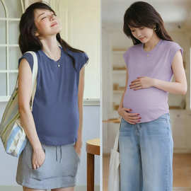 【定制】孕妇装新款飞飞袖透气上衣春夏季宽松遮肚不显怀百搭T恤