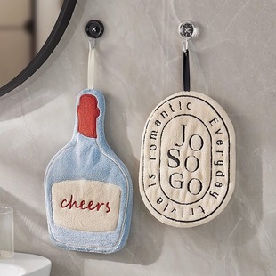 Camellia Double-Layer Hand Towel Hanging Strong Water Absorption Quick-Drying Cute Kidsren's Handkerchief Towel Kitchen Bathroom Rag