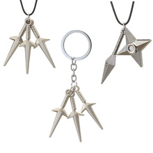 动漫周边热销火影忍者木叶标志吊坠挂件鸣人四代目手里剑项链批发