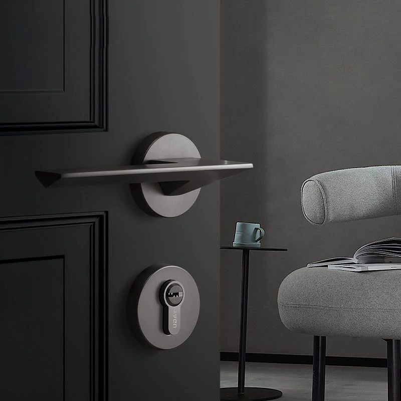 Split Scandinavian modern lock from natural wood, Nordic style, full set