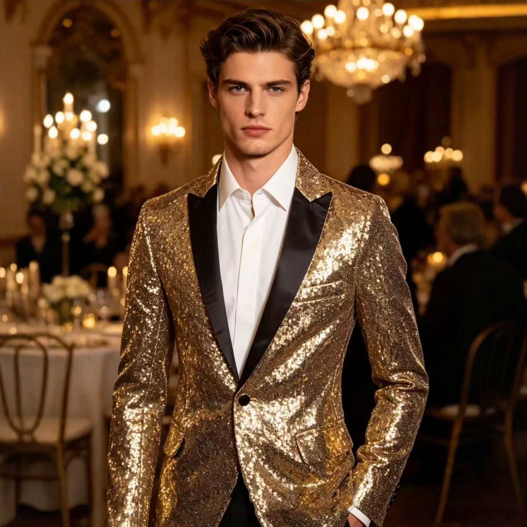 Men's Sparkle Blazer Stage Performance Glitter Jacket Nightclub Party Slim Fit Formal Coat Versatile Stage-To-Party Wear_voghion.com