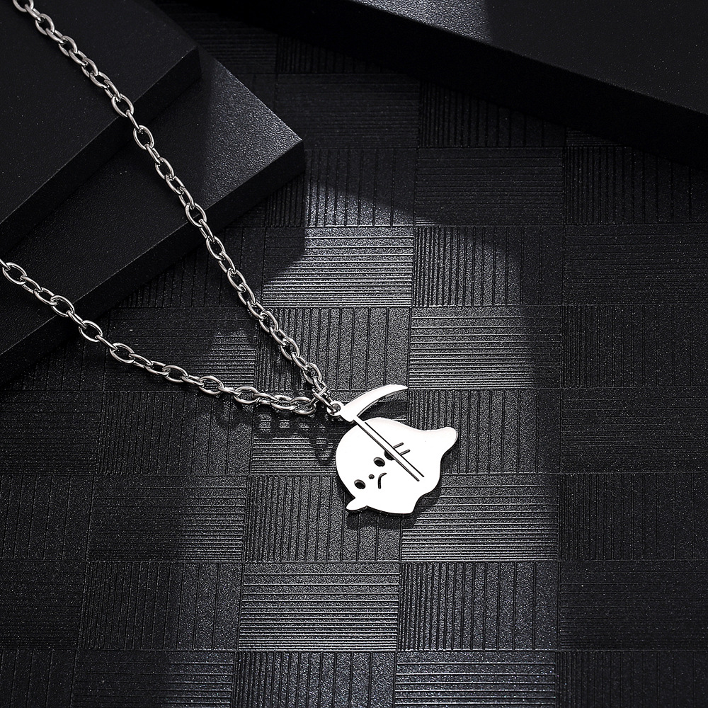 Cartoon Style Funny Ghost 304 Stainless Steel Polishing Hollow Out 18K Gold Plated Unisex Pendant Necklace display picture 3