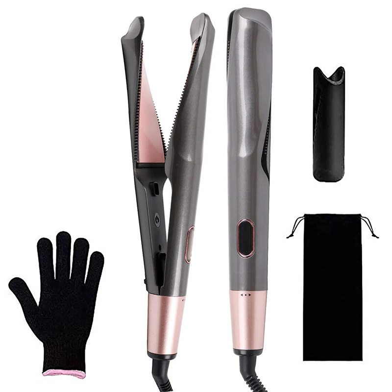 Cross-Border New Electric Heating Automatic Spiral Curling Iron Two-In-One Twisting Straight Curling Iron Wavy Splint Curling and Straightening Dual-Purpose