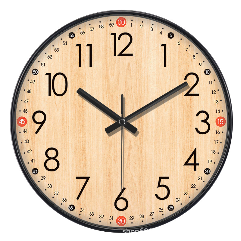 Reloj de pared creativo estilo nórdico - Con display de temperatura y calendario - Silencioso - Para sala de estar y dormitorio - Diseño atmosférico