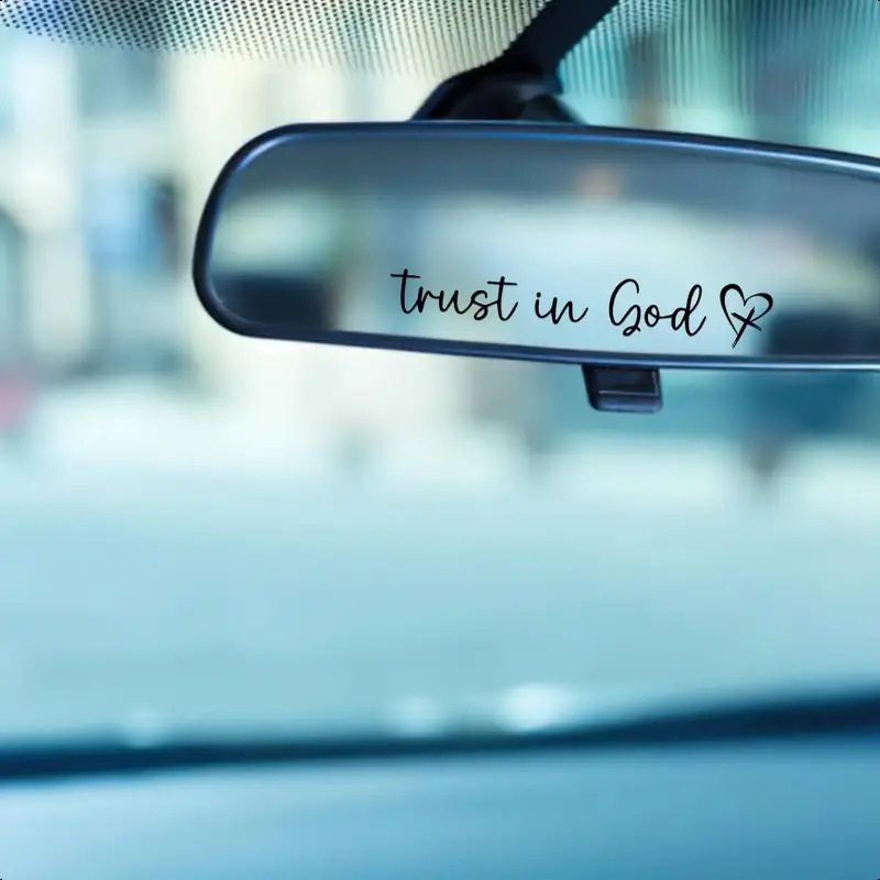 亚马逊热销汽车贴纸Trust in God 后视镜贴纸镜子贴花立体防水贴|undefined