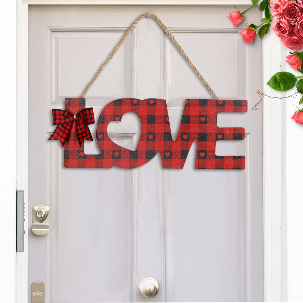 Día de San Valentín transfronterizo decoración de la pared del hogar amor cotización artesanía de madera colgante