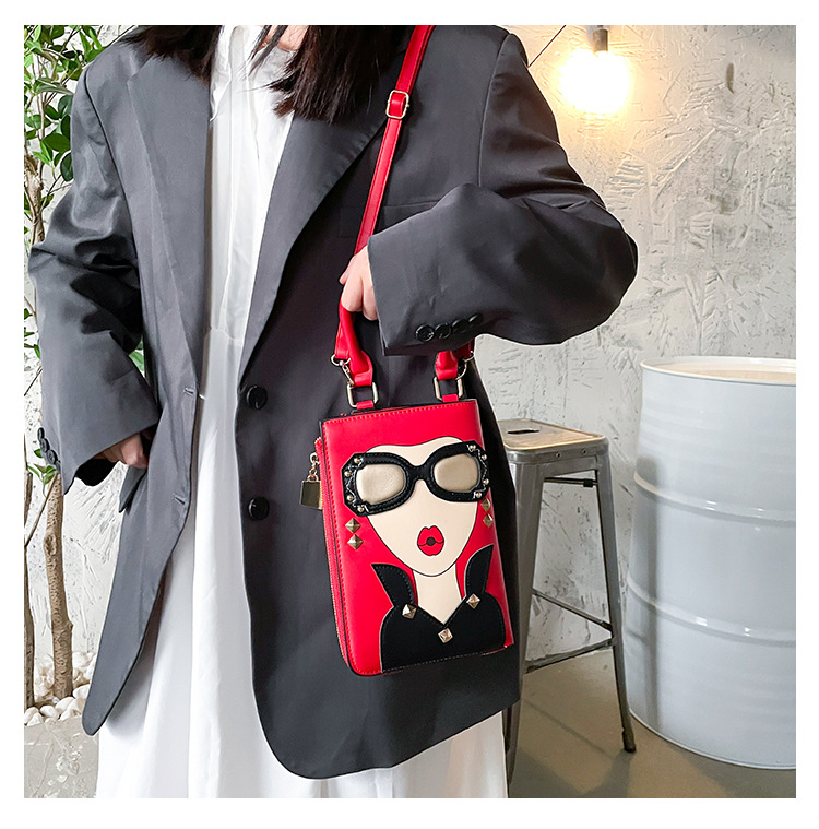 345g Weight Cotton Lining Material Sewing Thread Fashion Element Zipper Closure Type Single Shoulder Strap Strap Type Crossbody Bag Bags Type Casual, Shopping Occasion Pu Leather Material Human Pattern All Seasons Season Women's Gender Streetwear Style Square Shape Medium Size Women's Medium Pu Leather Human Streetwear Sewing Thread Square Zipper Crossbody Bag 20